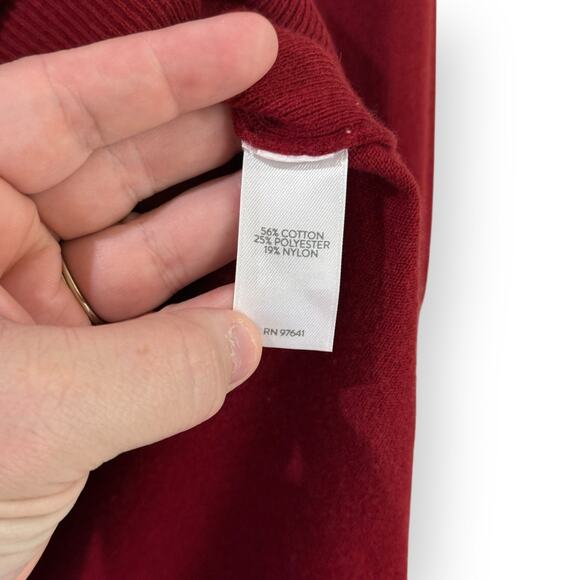 J Jill Cotton Blend Lightweight Tunic Sweater Size L Tall Long Sleeve True Red - Picture 4 of 8